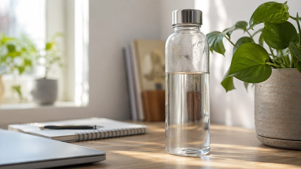 A-clear-glass-water-bottle