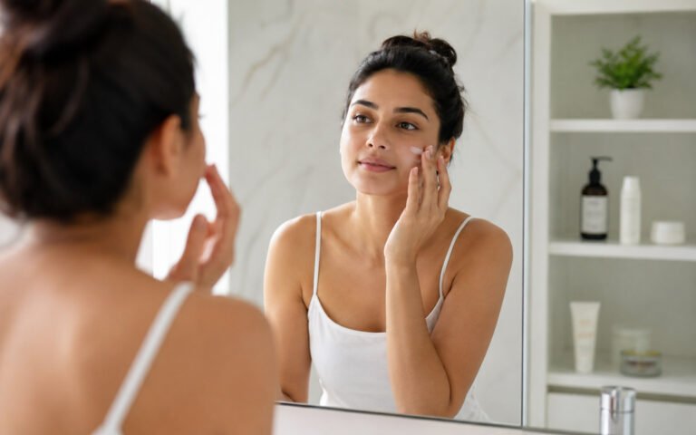 A-person-applying-a-skincare-product