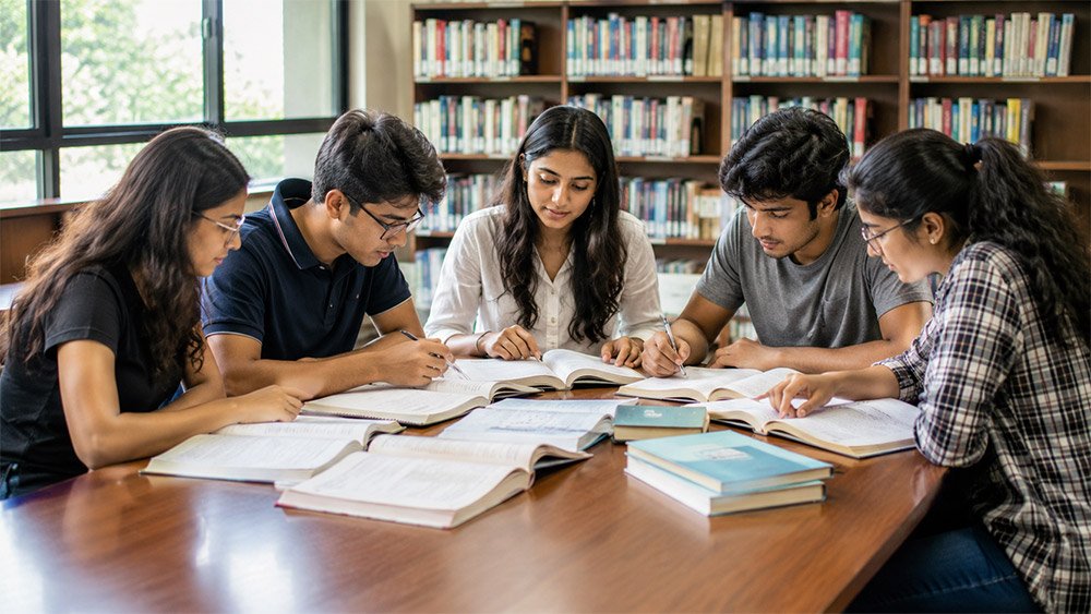 students studying together